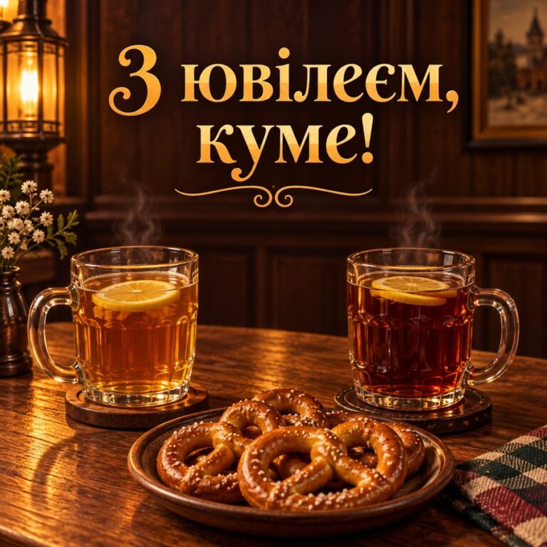 З ювілеєм, куме! - листівка з привітанням з Днем народження куму