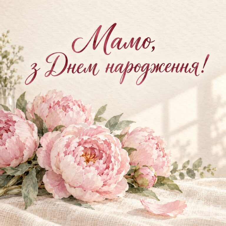 Мамо, з Днем народження! - листівка з привітанням з Днем народження мамі