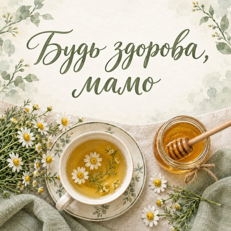Будь здорова, мамо - листівка з привітанням з Днем народження мамі
