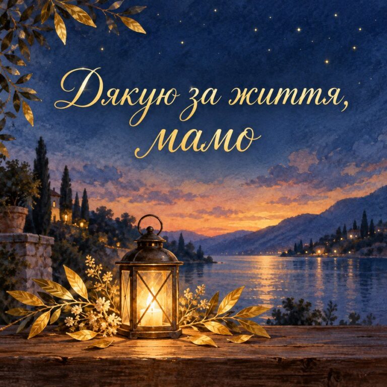 Дякую за життя, мамо - листівка з привітанням з Днем народження мамі