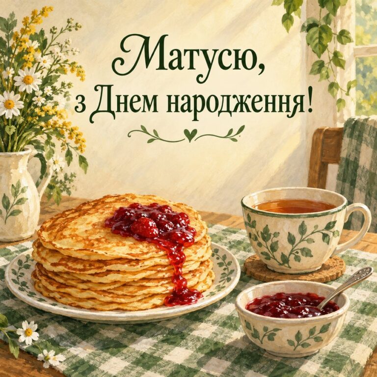 Матусю, з Днем народження! - листівка з привітанням з Днем народження мамі