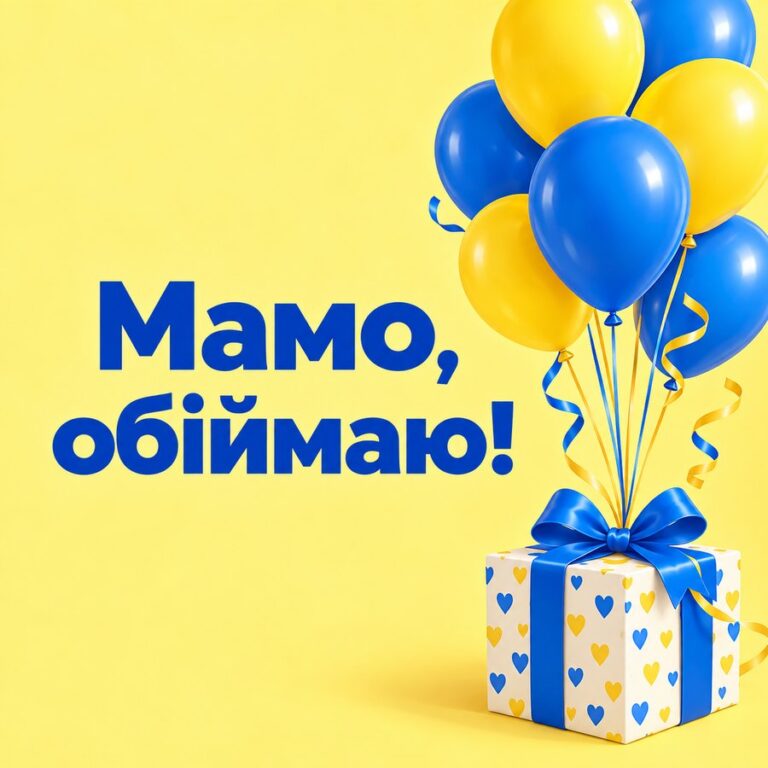 Мамо, обіймаю! - листівка з привітанням з Днем народження мамі