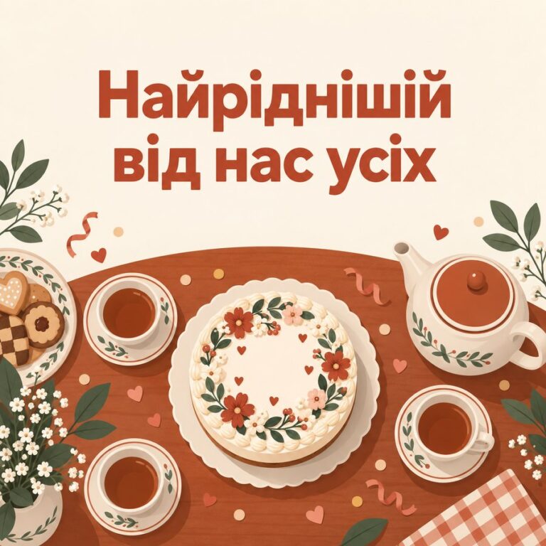 Найріднішій від нас усіх - листівка з привітанням з Днем народження мамі