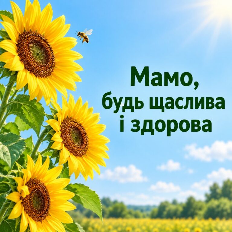 Мамо, будь щаслива і здорова - листівка з привітанням з Днем народження мамі