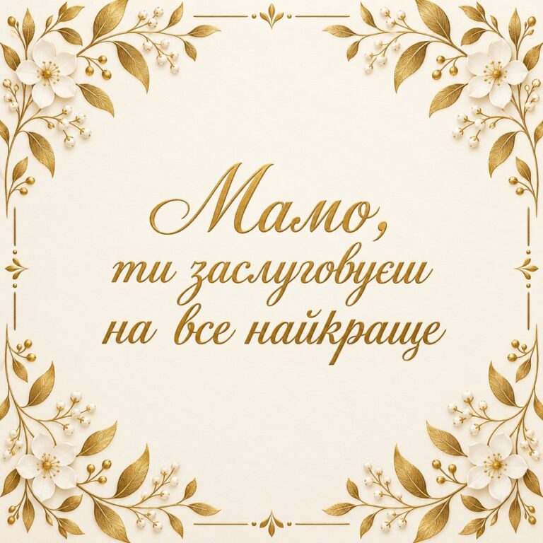 Мамо, ти заслуговуєш на все найкраще - листівка з привітанням з Днем народження мамі