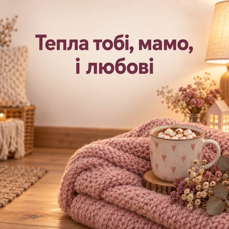 Тепла тобі, мамо, і любові - листівка з привітанням з Днем народження мамі