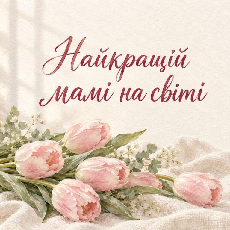 Найкращій мамі на світі - листівка з привітанням з Днем народження мамі
