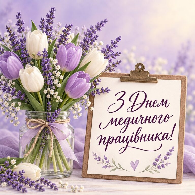 З Днем медичного працівника! - листівка з привітанням з Днем медика