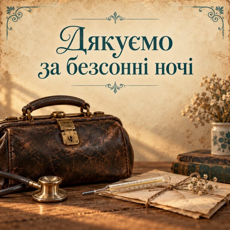 Дякуємо за безсонні ночі - листівка з привітанням з Днем медика