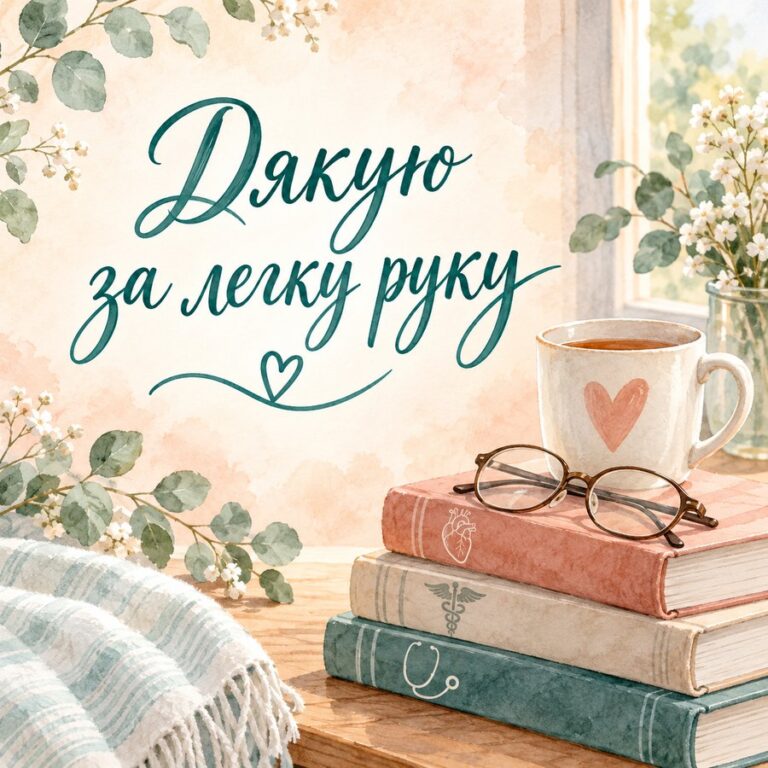 Дякую за легку руку - листівка з привітанням з Днем медика