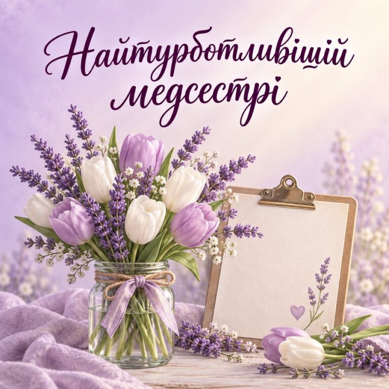 Найтурботливішій медсестрі - листівка з привітанням з Днем медика
