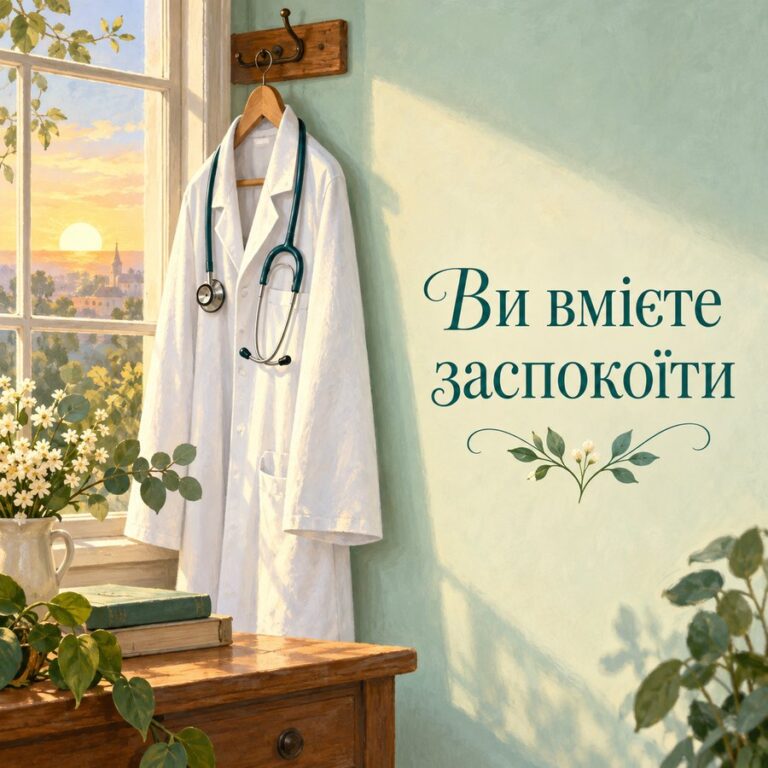 Ви вмієте заспокоїти - листівка з привітанням з Днем медика