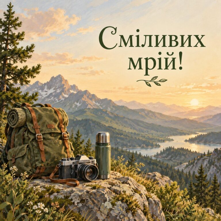 Сміливих мрій! - листівка з привітанням з Днем молоді