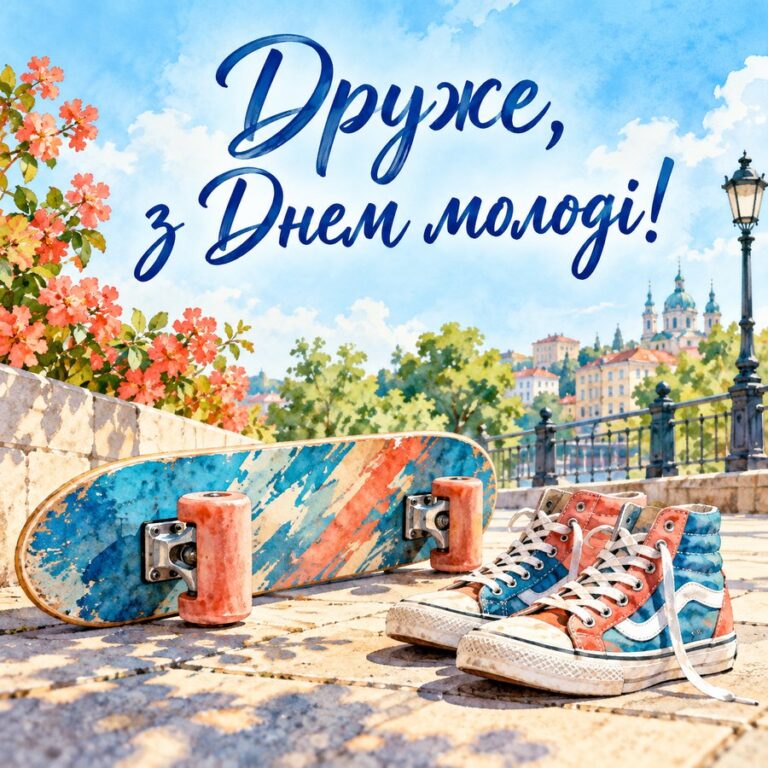 Друже, з Днем молоді! - листівка з привітанням з Днем молоді