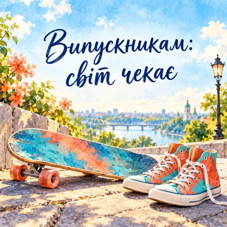 Випускникам: світ чекає - листівка з привітанням з Днем молоді