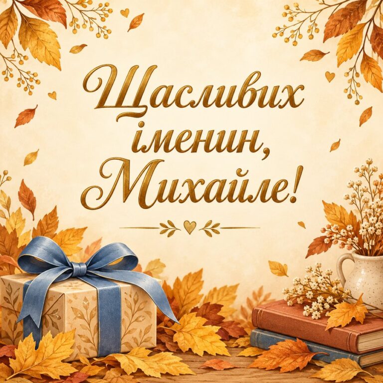 Щасливих іменин, Михайле! - листівка з привітанням з Днем ангела Михайла