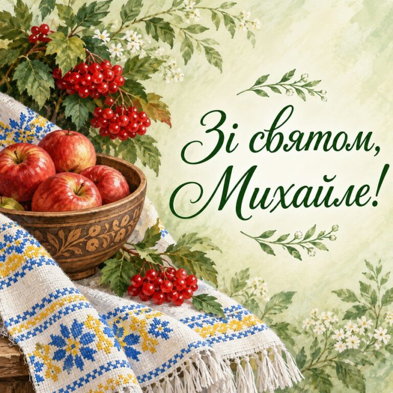 Зі святом, Михайле! - листівка з привітанням з Днем ангела Михайла
