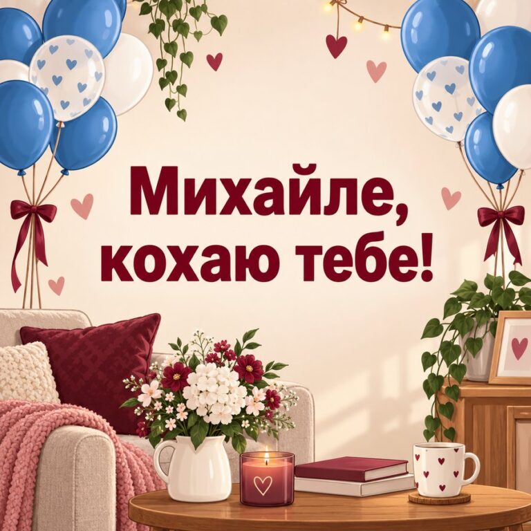 Михайле, кохаю тебе! - листівка з привітанням з Днем ангела Михайла