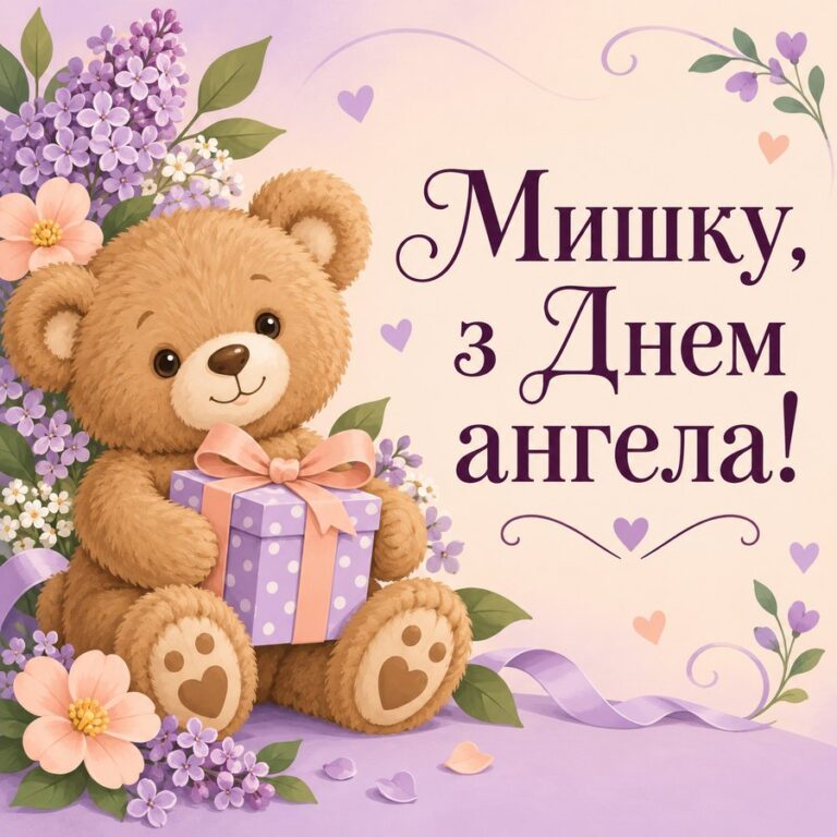 Мишку, з Днем ангела! - листівка з привітанням з Днем ангела Михайла