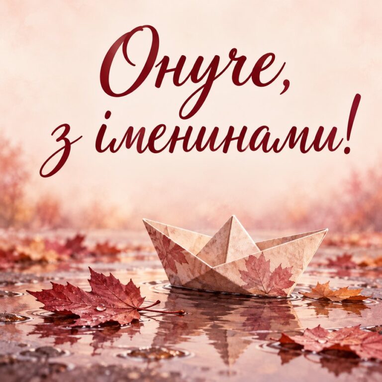 Онуче, з іменинами! - листівка з привітанням з Днем ангела Михайла