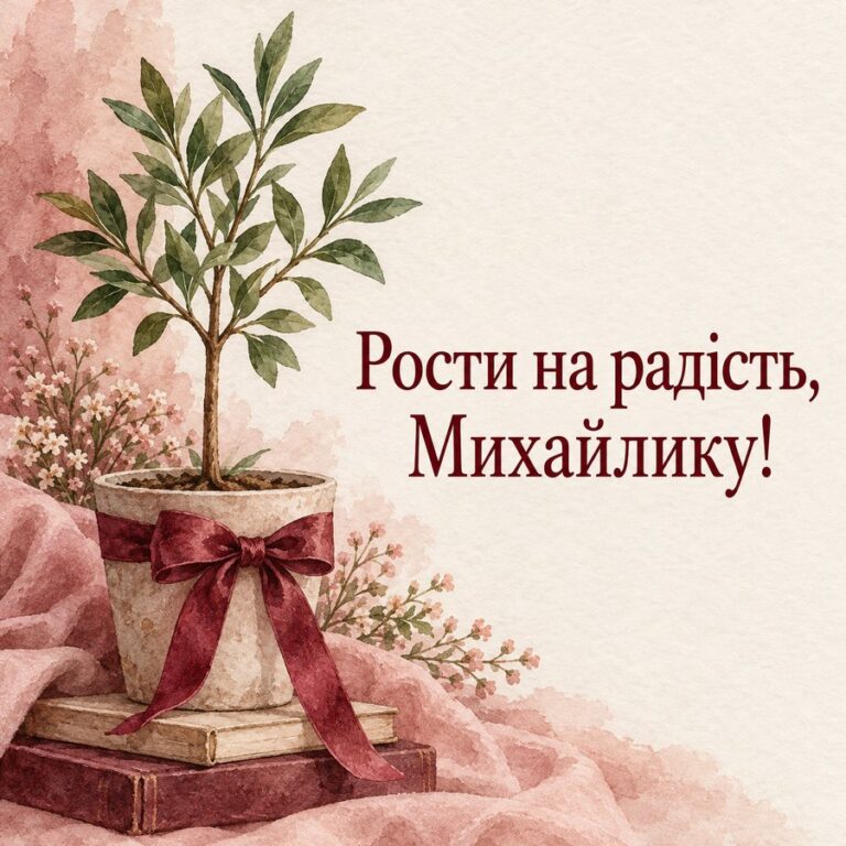 Рости на радість, Михайлику! - листівка з привітанням з Днем ангела Михайла