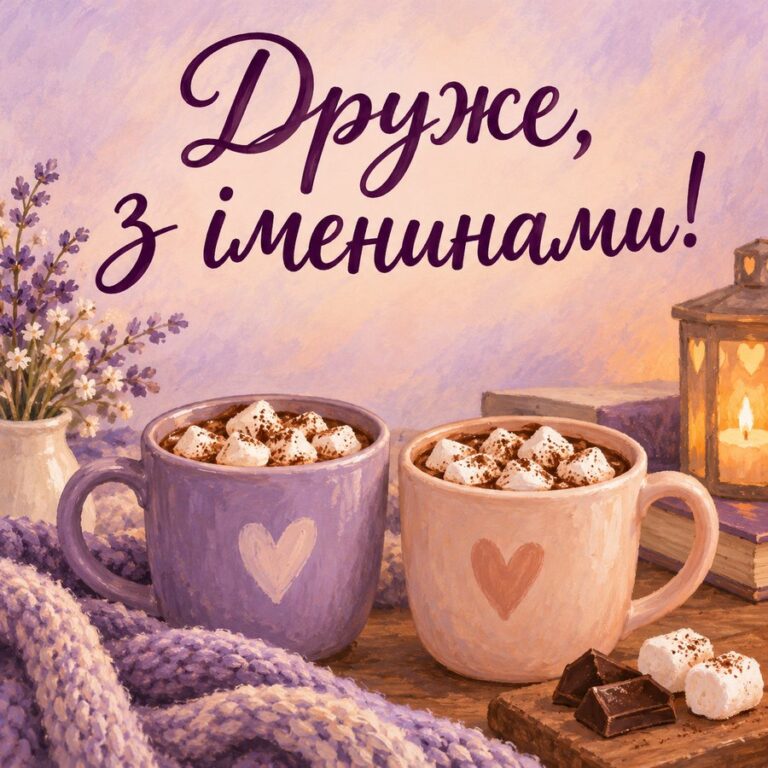 Друже, з іменинами! - листівка з привітанням з Днем ангела Михайла