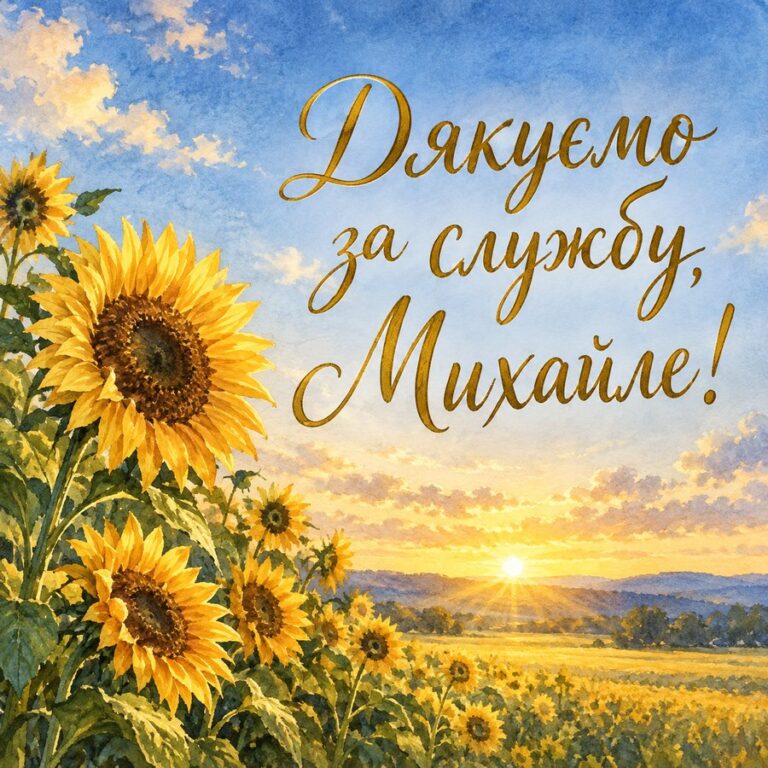 Дякуємо за службу, Михайле! - листівка з привітанням з Днем ангела Михайла