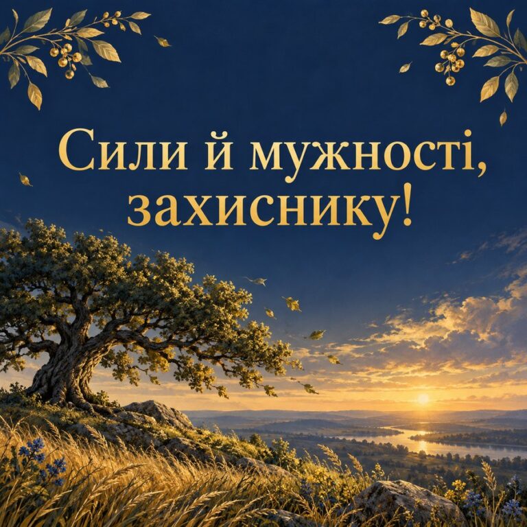 Сили й мужності, захиснику! - листівка з привітанням з Днем ангела Михайла