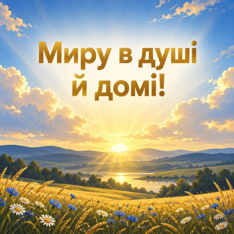 Миру в душі й домі! - листівка з привітанням з Днем ангела Михайла