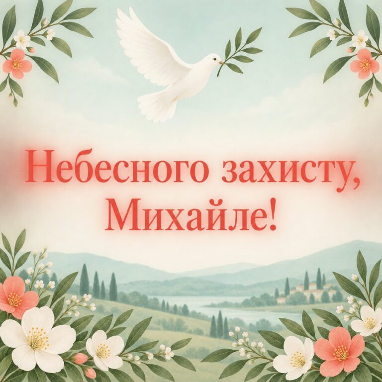 Небесного захисту, Михайле! - листівка з привітанням з Днем ангела Михайла