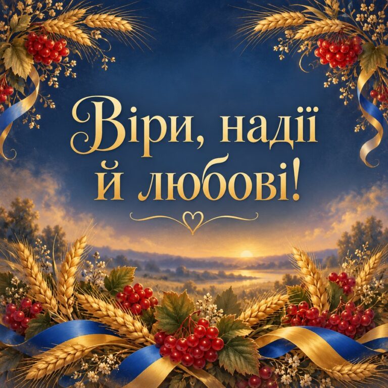 Віри, надії й любові! - листівка з привітанням з Днем ангела Михайла