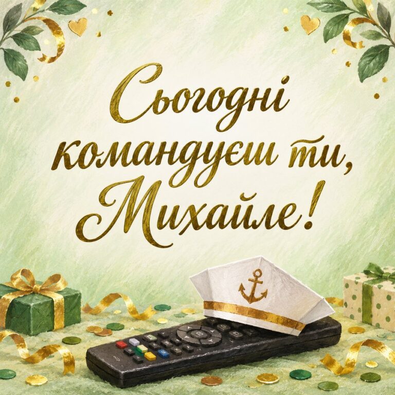 Сьогодні командуєш ти, Михайле! - листівка з привітанням з Днем ангела Михайла