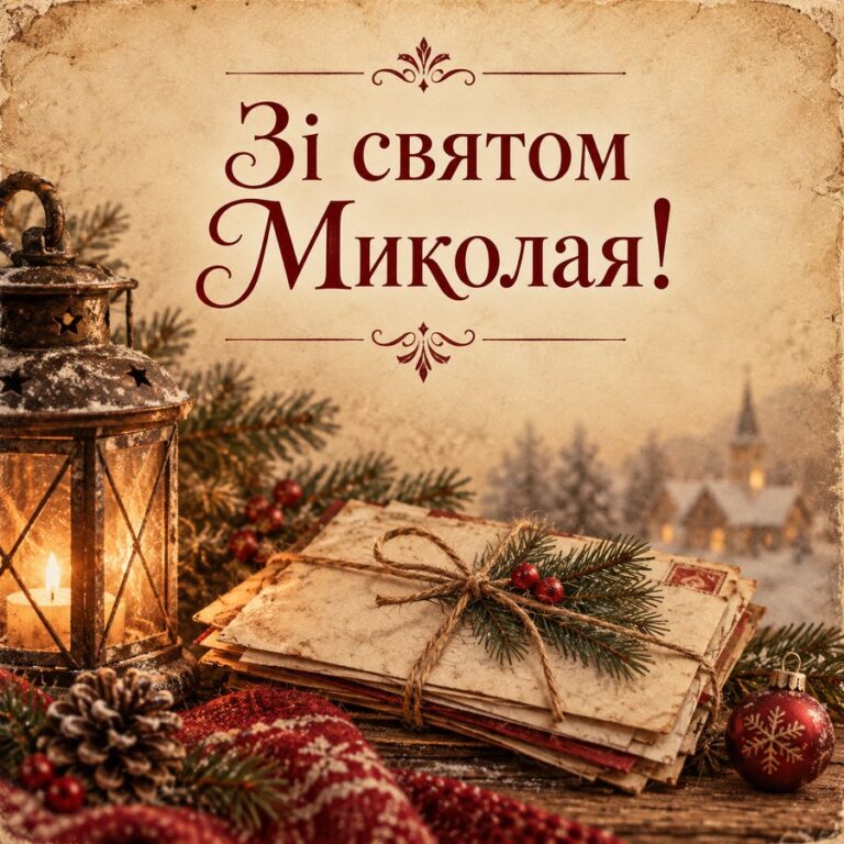 Зі святом Миколая! - листівка з привітанням з Днем святого Миколая