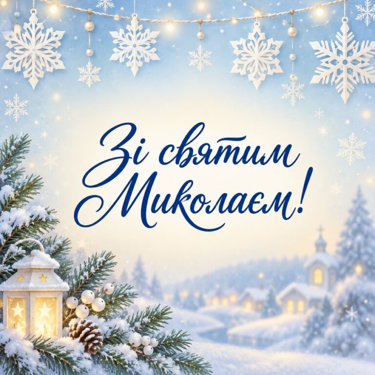 Зі святим Миколаєм! - листівка з привітанням з Днем святого Миколая