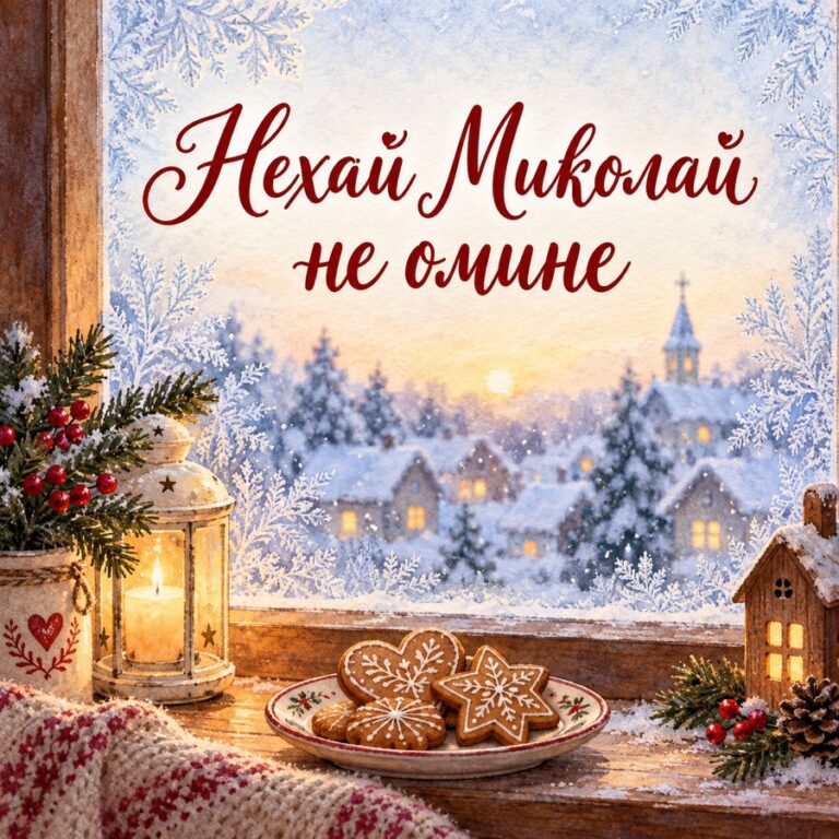 Нехай Миколай не омине - листівка з привітанням з Днем святого Миколая