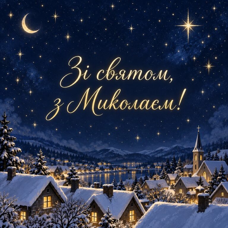 Зі святом, з Миколаєм! - листівка з привітанням з Днем святого Миколая