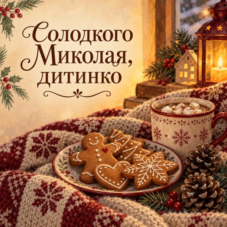 Солодкого Миколая, дитинко - листівка з привітанням з Днем святого Миколая