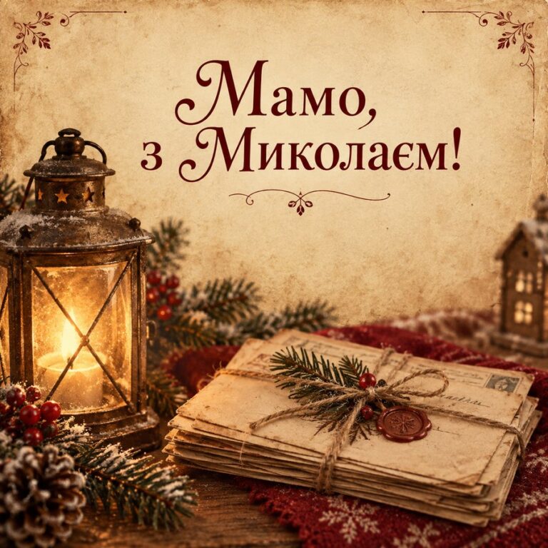 Мамо, з Миколаєм! - листівка з привітанням з Днем святого Миколая