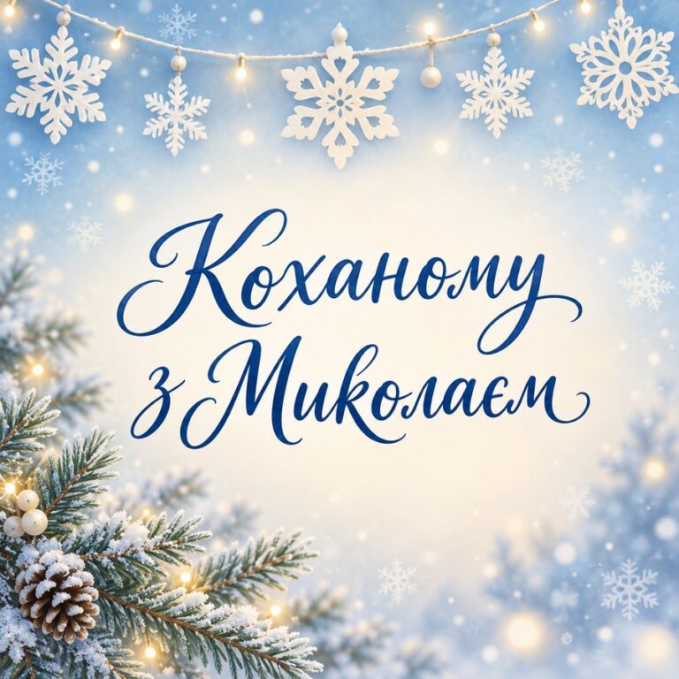 Коханому з Миколаєм - листівка з привітанням з Днем святого Миколая