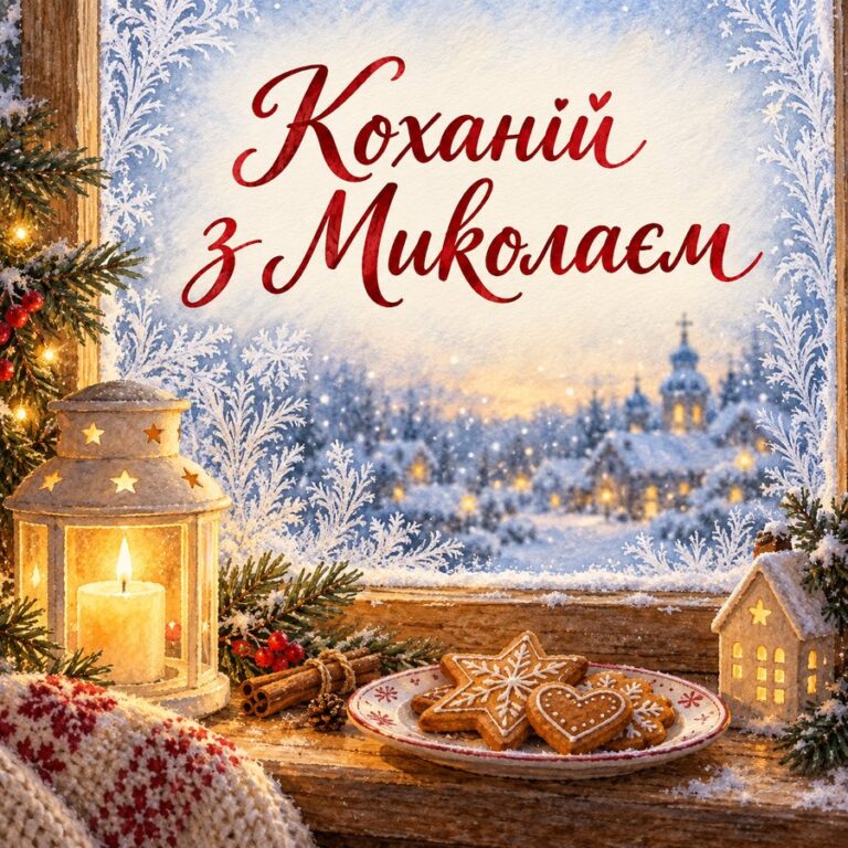 Коханій з Миколаєм - листівка з привітанням з Днем святого Миколая