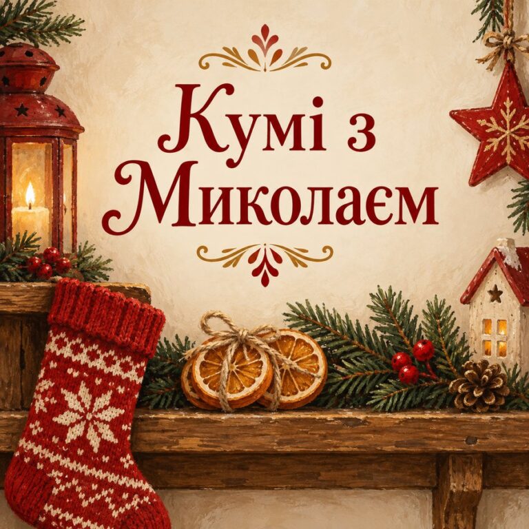 Кумі з Миколаєм - листівка з привітанням з Днем святого Миколая