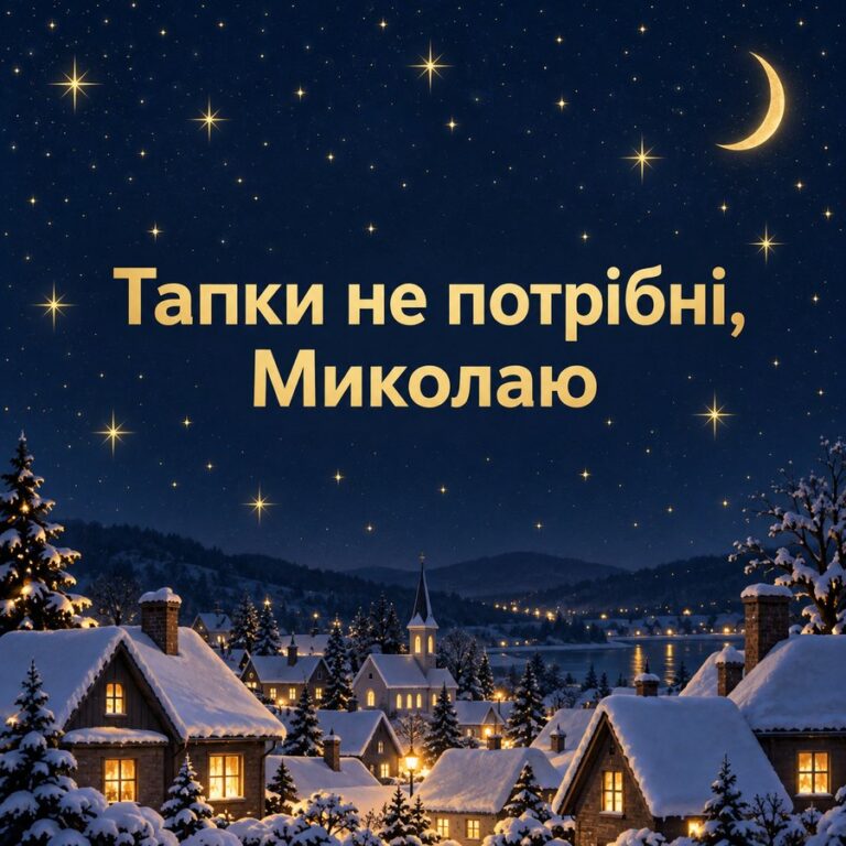 Тапки не потрібні, Миколаю - листівка з привітанням з Днем святого Миколая