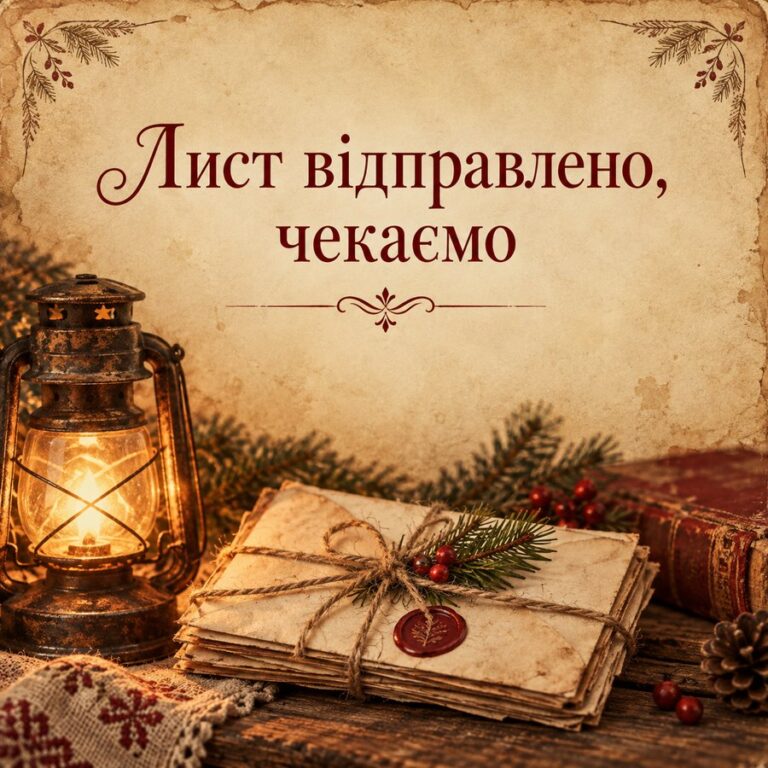 Лист відправлено, чекаємо - листівка з привітанням з Днем святого Миколая