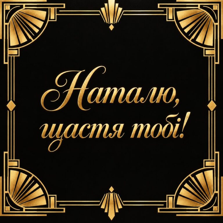 Наталю, щастя тобі! - листівка з привітанням з днем народження Наталії