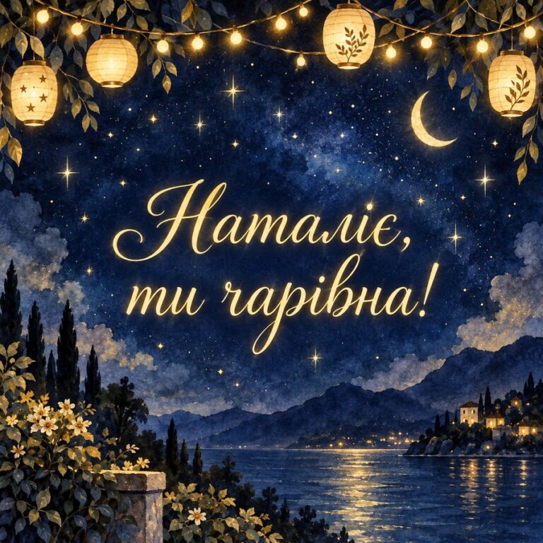Наталіє, ти чарівна! - листівка з привітанням з днем народження Наталії