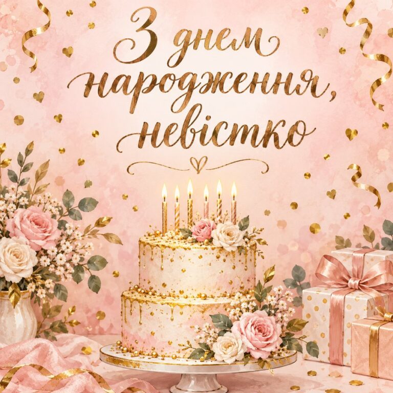 З днем народження, невістко - листівка з привітанням з Днем народження невістці