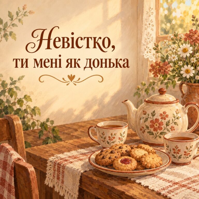 Невістко, ти мені як донька - листівка з привітанням з Днем народження невістці