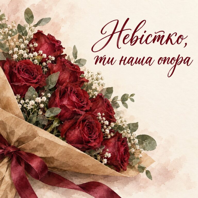 Невістко, ти наша опора - листівка з привітанням з Днем народження невістці