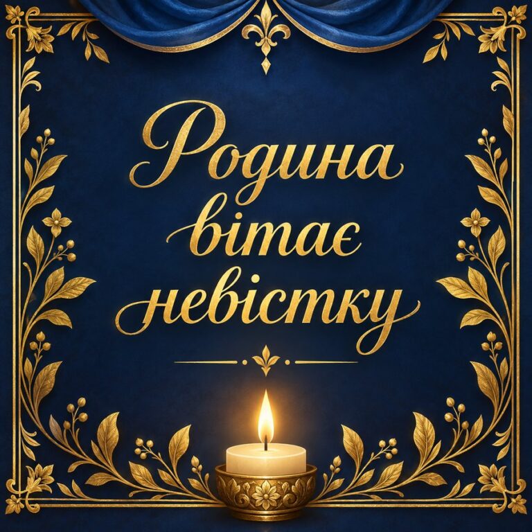 Родина вітає невістку - листівка з привітанням з Днем народження невістці