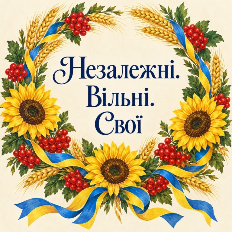 Незалежні. Вільні. Свої - листівка з привітанням з Днем Незалежності